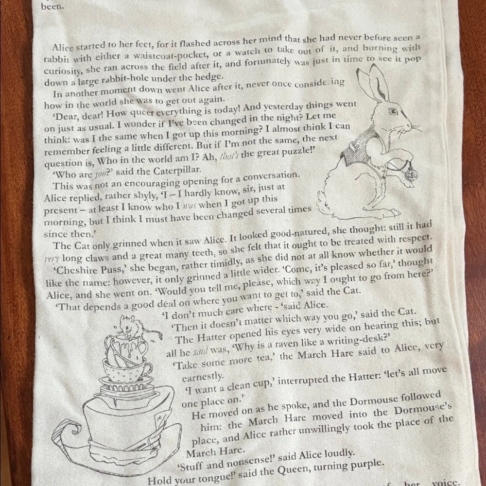 Alice in Wonderland Illustrated Page Infinity Scarf - Picture 1 of 4